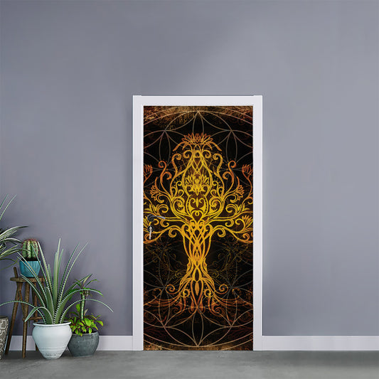 Yggdrasil Tree Of Life Print Door Sticker
