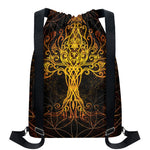 Yggdrasil Tree Of Life Print Drawstring Backpack