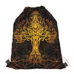 Yggdrasil Tree Of Life Print Drawstring Bag