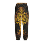 Yggdrasil Tree Of Life Print Fleece Lined Knit Pants