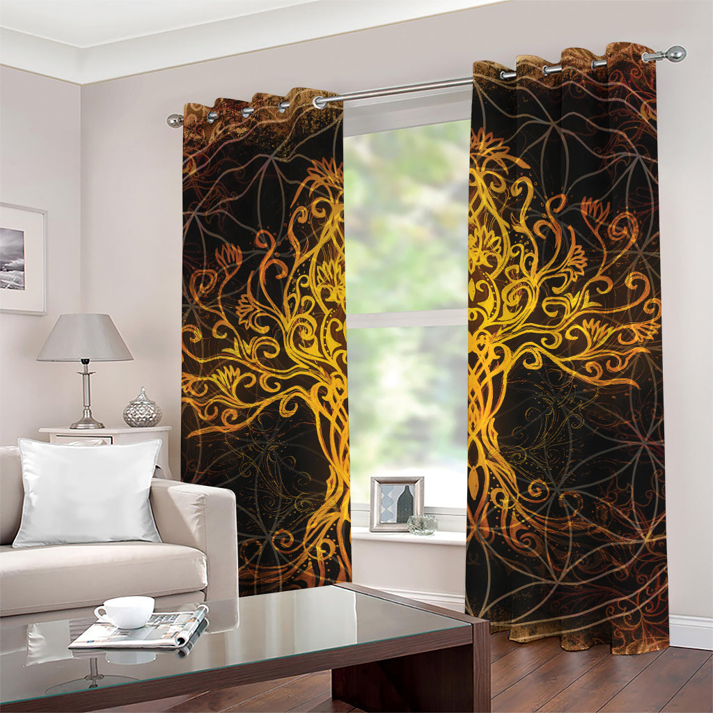 Yggdrasil Tree Of Life Print Grommet Curtains