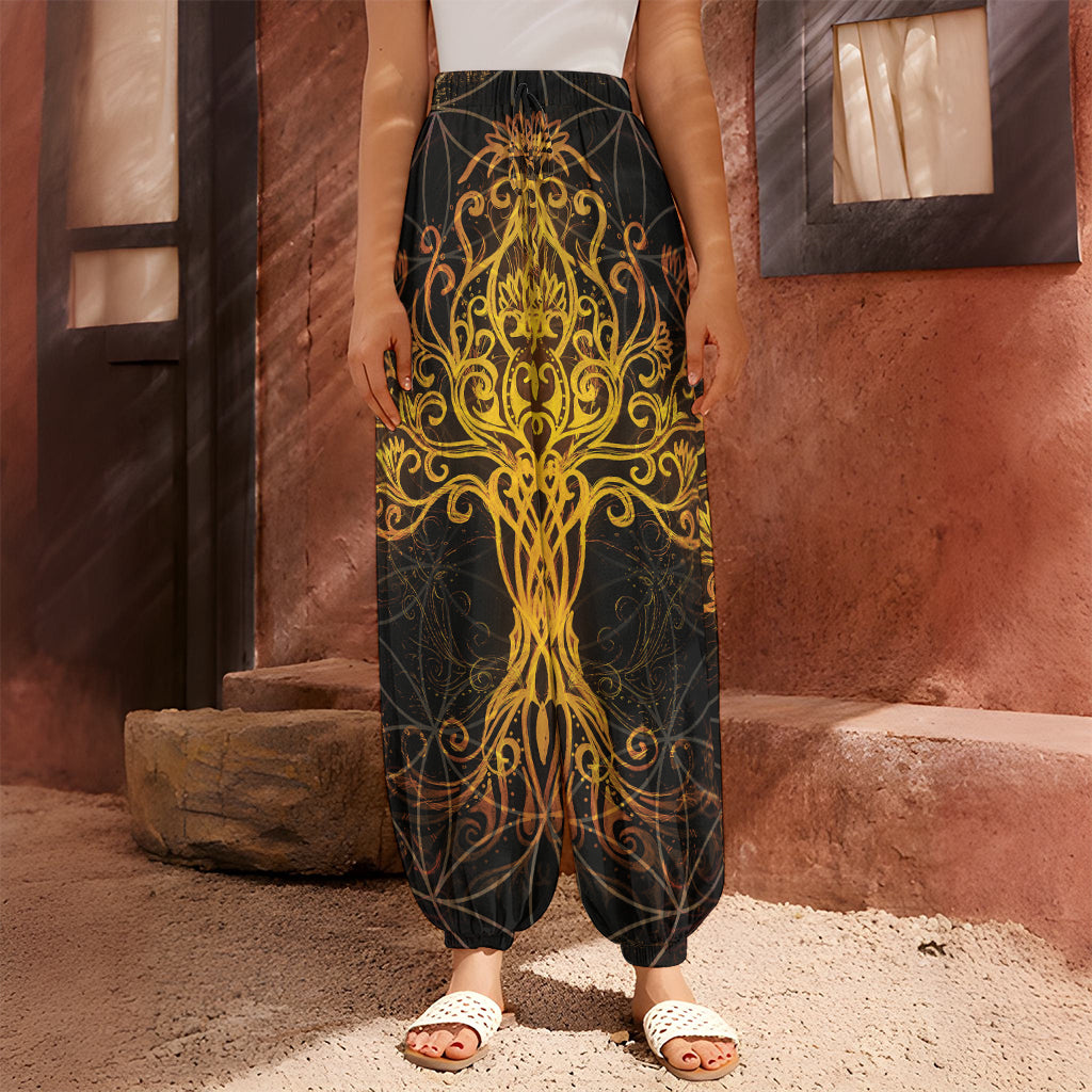 Yggdrasil Tree Of Life Print Harem Pants