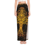 Yggdrasil Tree Of Life Print High Slit Maxi Skirt