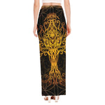 Yggdrasil Tree Of Life Print High Slit Maxi Skirt
