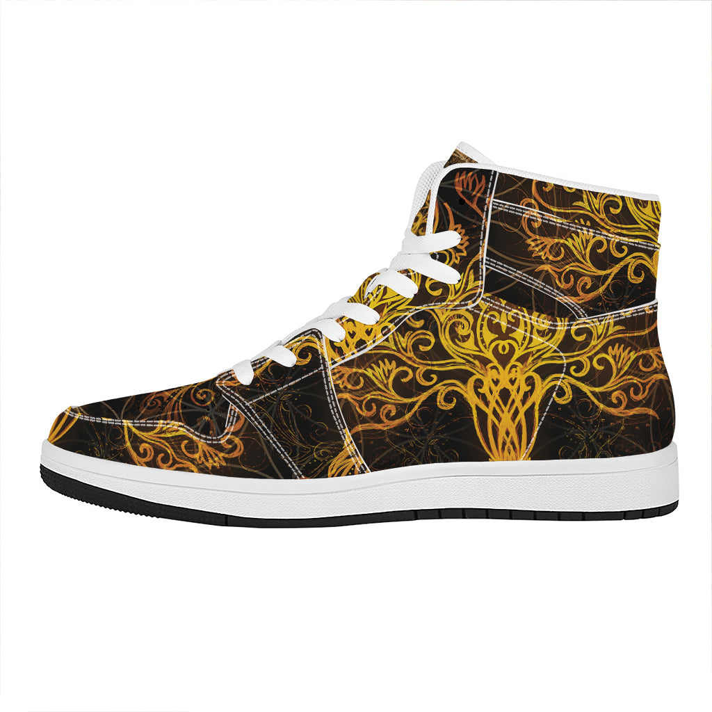 Yggdrasil Tree Of Life Print High Top Leather Sneakers