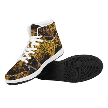 Yggdrasil Tree Of Life Print High Top Leather Sneakers