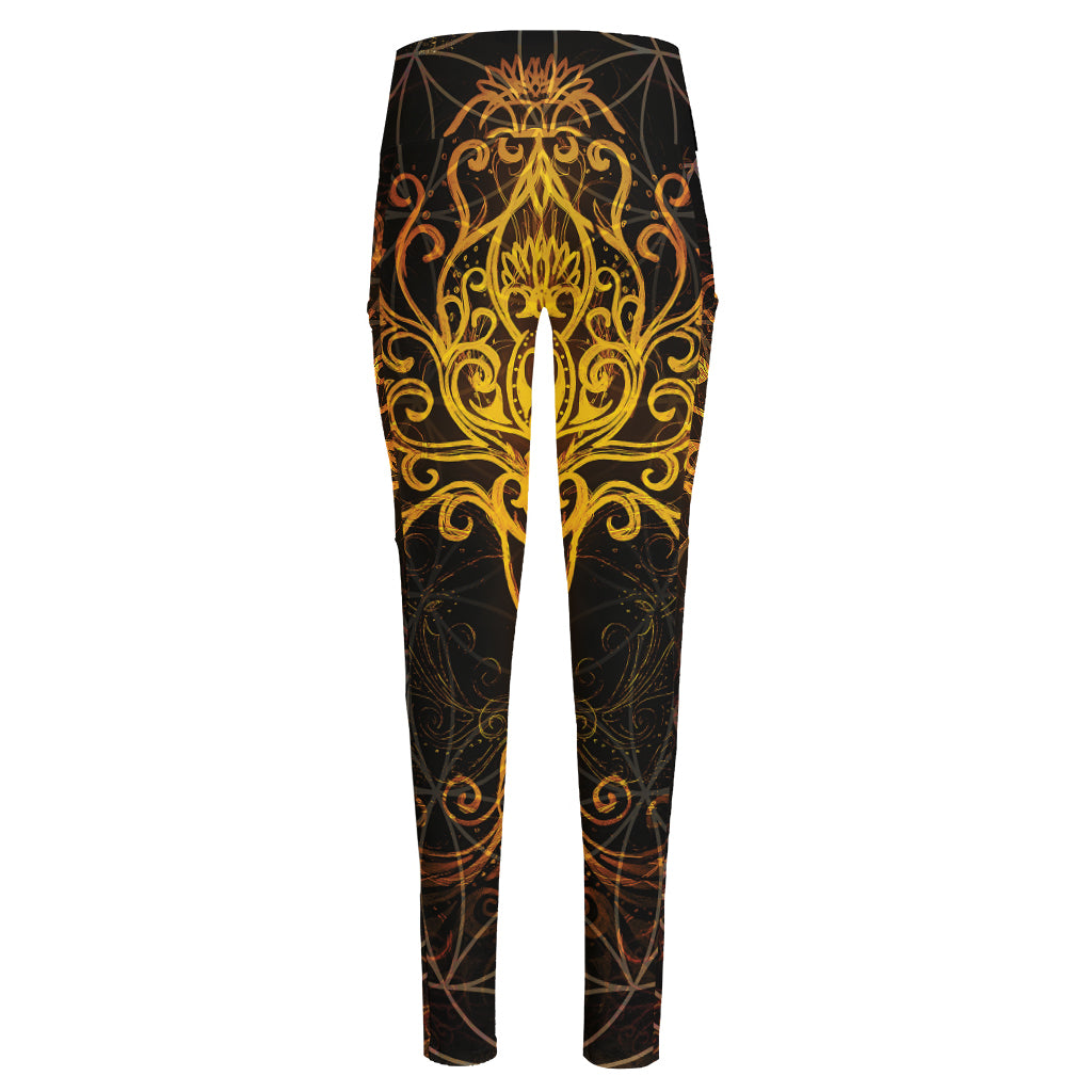 Yggdrasil Tree Of Life Print High-Waisted Pocket Leggings