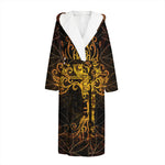 Yggdrasil Tree Of Life Print Hooded Bathrobe