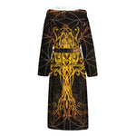 Yggdrasil Tree Of Life Print Hooded Bathrobe