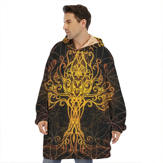 Yggdrasil Tree Of Life Print Hoodie Blanket