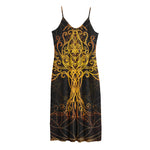 Yggdrasil Tree Of Life Print Jersey Midi Cami Dress