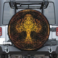 Yggdrasil Tree Of Life Print Leather Spare Tire Cover