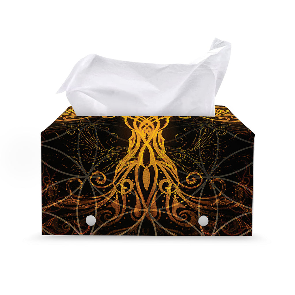 Yggdrasil Tree Of Life Print Leather Tissue Box Cover