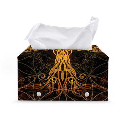 Yggdrasil Tree Of Life Print Leather Tissue Box Cover