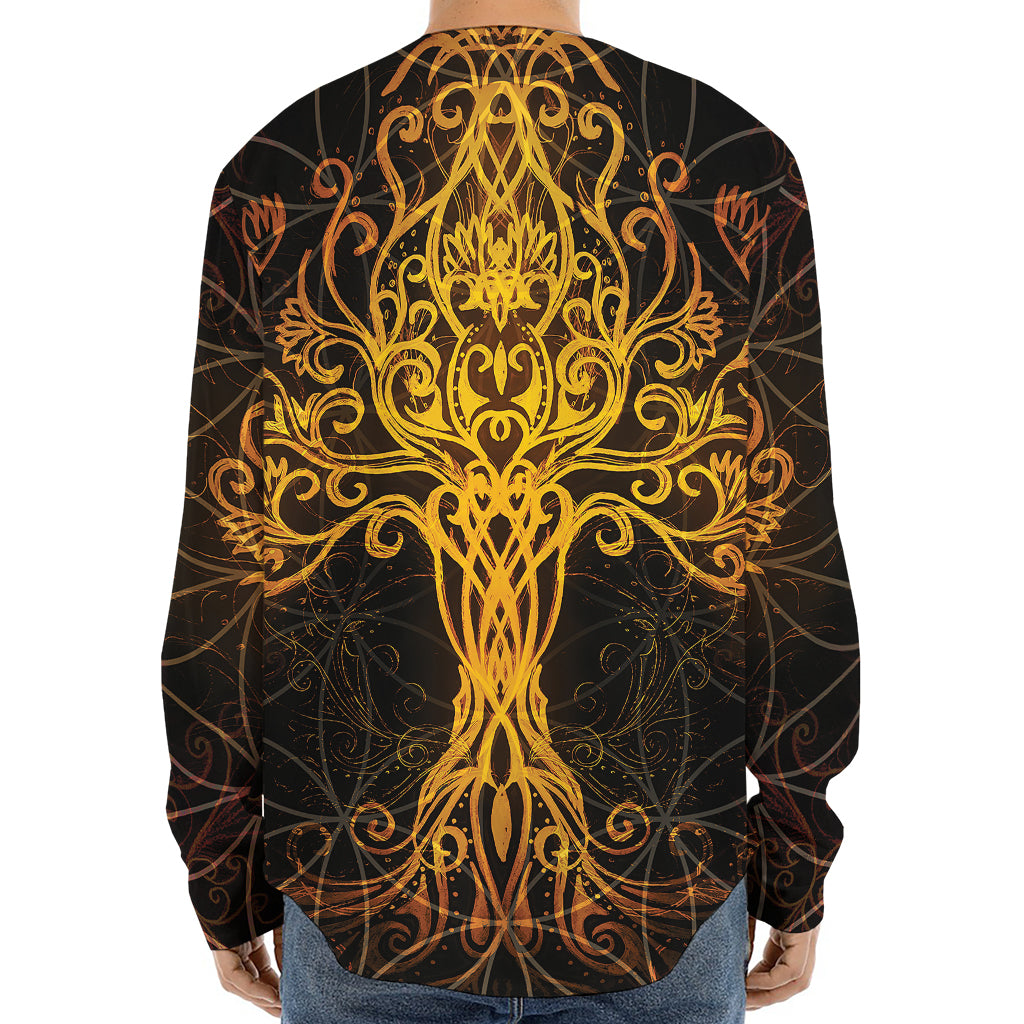 Yggdrasil Tree Of Life Print Long Sleeve Baseball Jersey