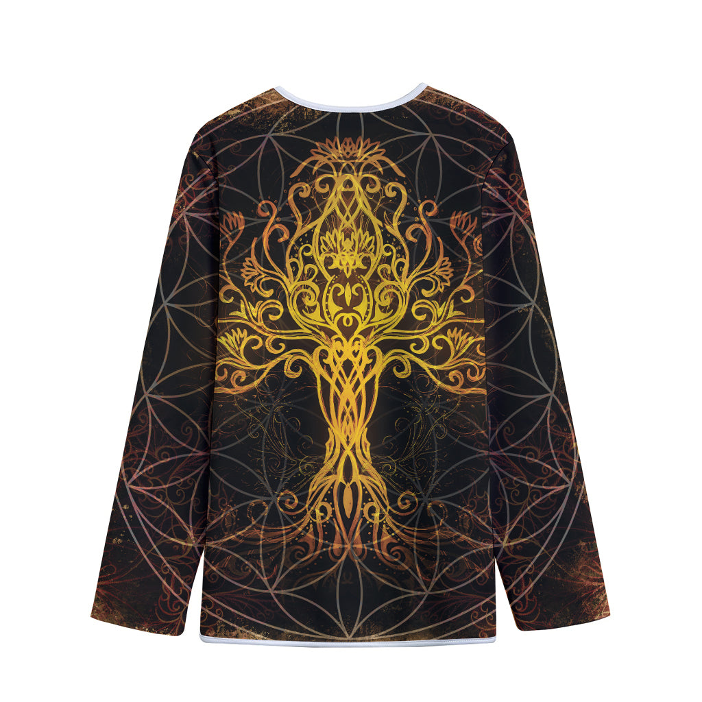 Yggdrasil Tree Of Life Print Long Sleeve Short Coat