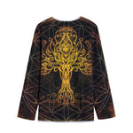 Yggdrasil Tree Of Life Print Long Sleeve Short Coat