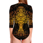 Yggdrasil Tree Of Life Print Long Sleeve Swimsuit
