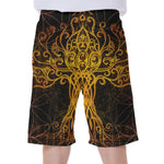 Yggdrasil Tree Of Life Print Men's Beach Shorts