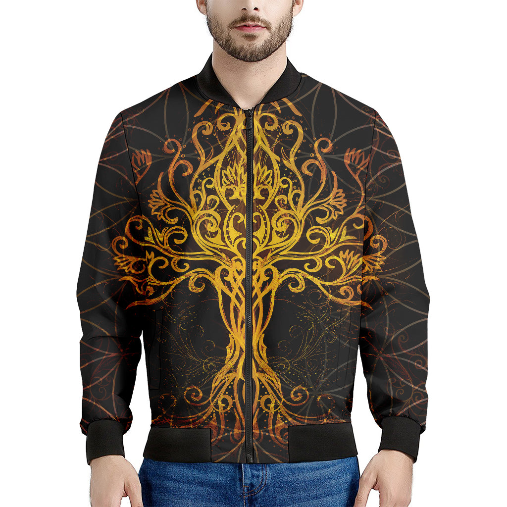 Yggdrasil Tree Of Life Print Men's Bomber Jacket