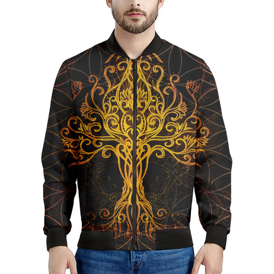Yggdrasil Tree Of Life Print Men's Bomber Jacket