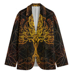 Yggdrasil Tree Of Life Print Men's Cotton Blazer