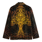 Yggdrasil Tree Of Life Print Men's Cotton Blazer
