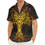 Yggdrasil Tree Of Life Print Men's Deep V-Neck Shirt
