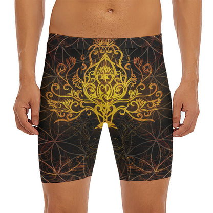 Yggdrasil Tree Of Life Print Men's Long Boxer Briefs