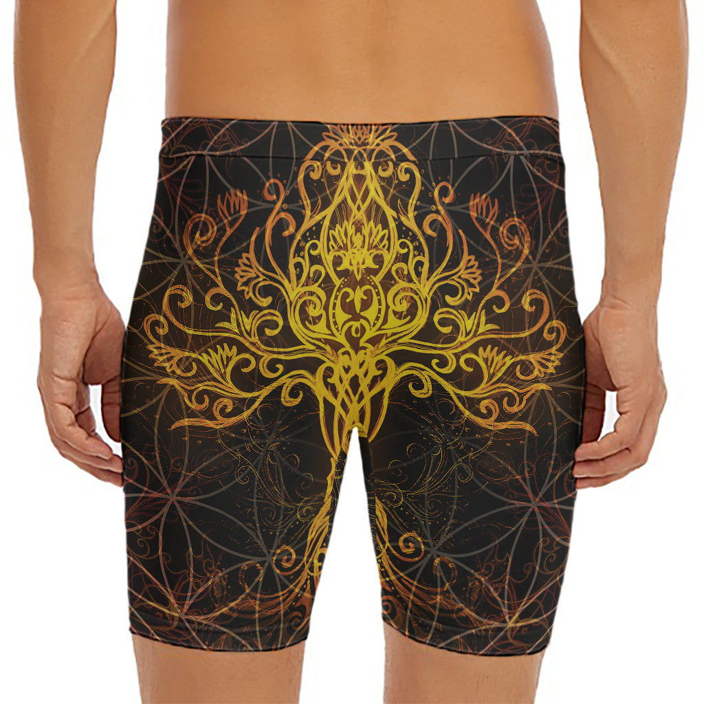 Yggdrasil Tree Of Life Print Men's Long Boxer Briefs