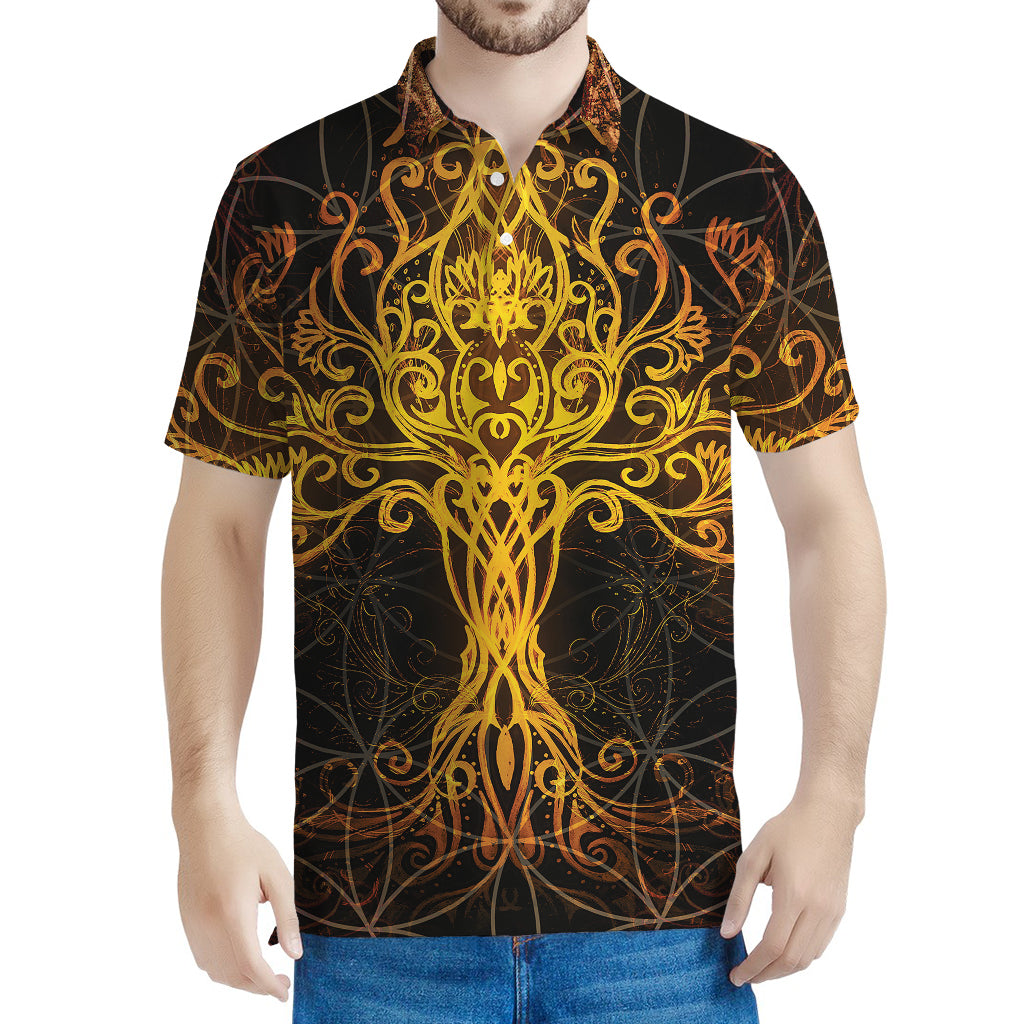 Yggdrasil Tree Of Life Print Men's Polo Shirt