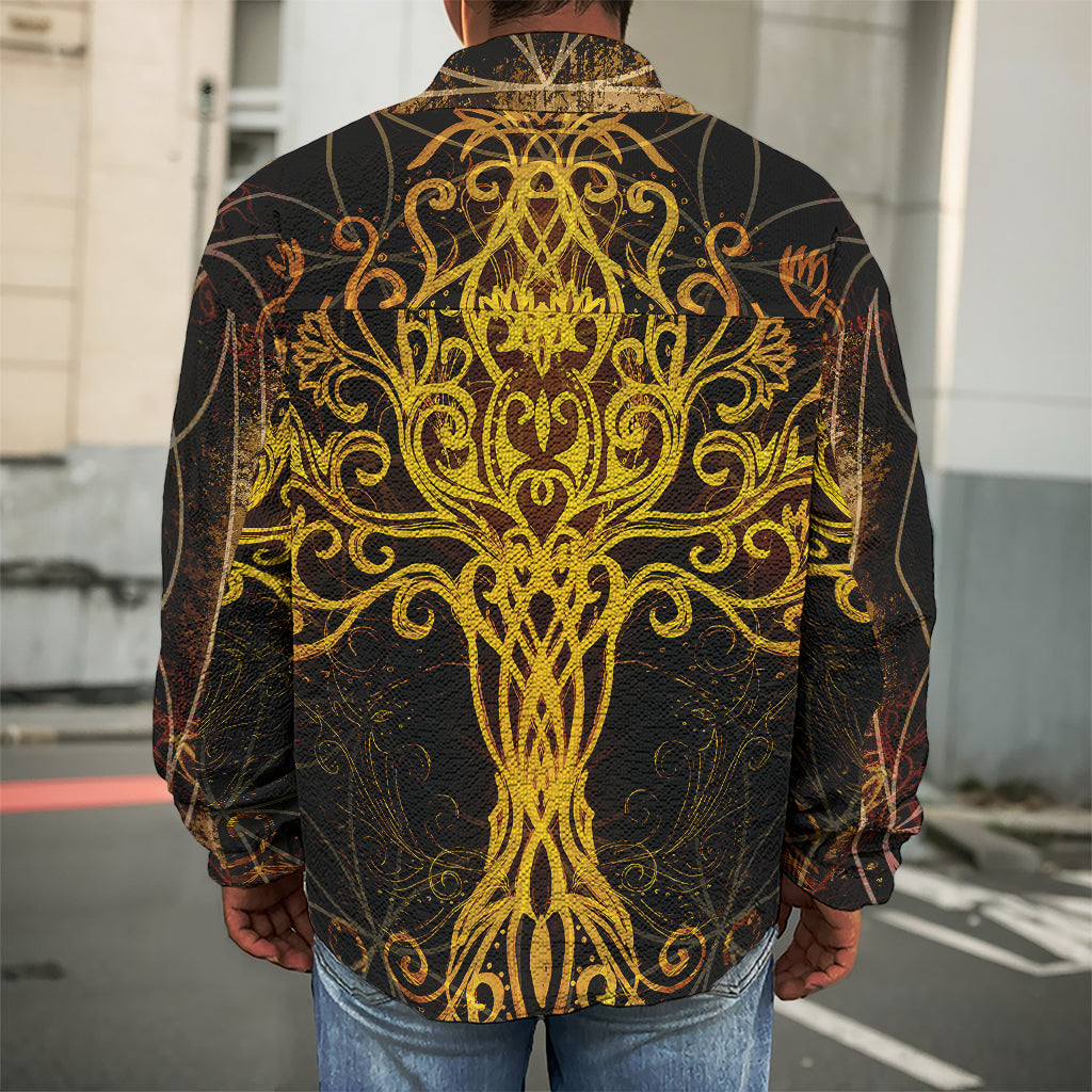 Yggdrasil Tree Of Life Print Men's Shirt Jacket