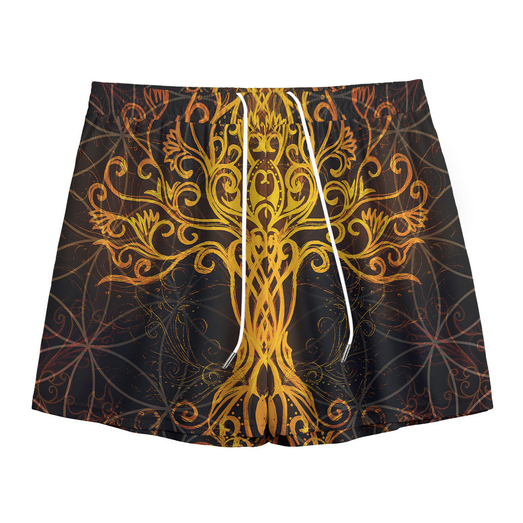 Yggdrasil Tree Of Life Print Mesh Shorts