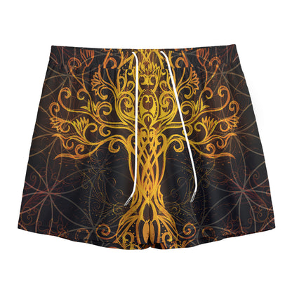 Yggdrasil Tree Of Life Print Mesh Shorts