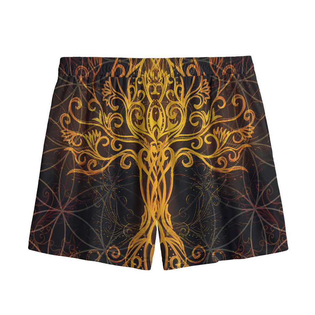 Yggdrasil Tree Of Life Print Mesh Shorts