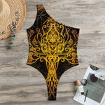 Yggdrasil Tree Of Life Print One Shoulder Bodysuit