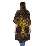 Yggdrasil Tree Of Life Print Open Front Beach Cover Up