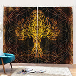 Yggdrasil Tree Of Life Print Pencil Pleat Curtains