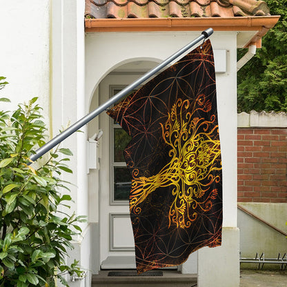 Yggdrasil Tree Of Life Print Polyester Flag