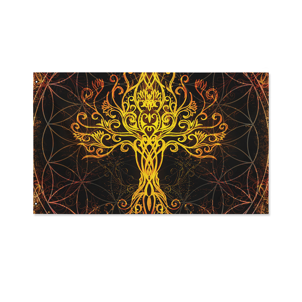 Yggdrasil Tree Of Life Print Polyester Flag