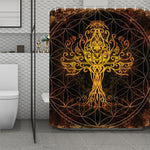 Yggdrasil Tree Of Life Print Polyester Shower Curtain