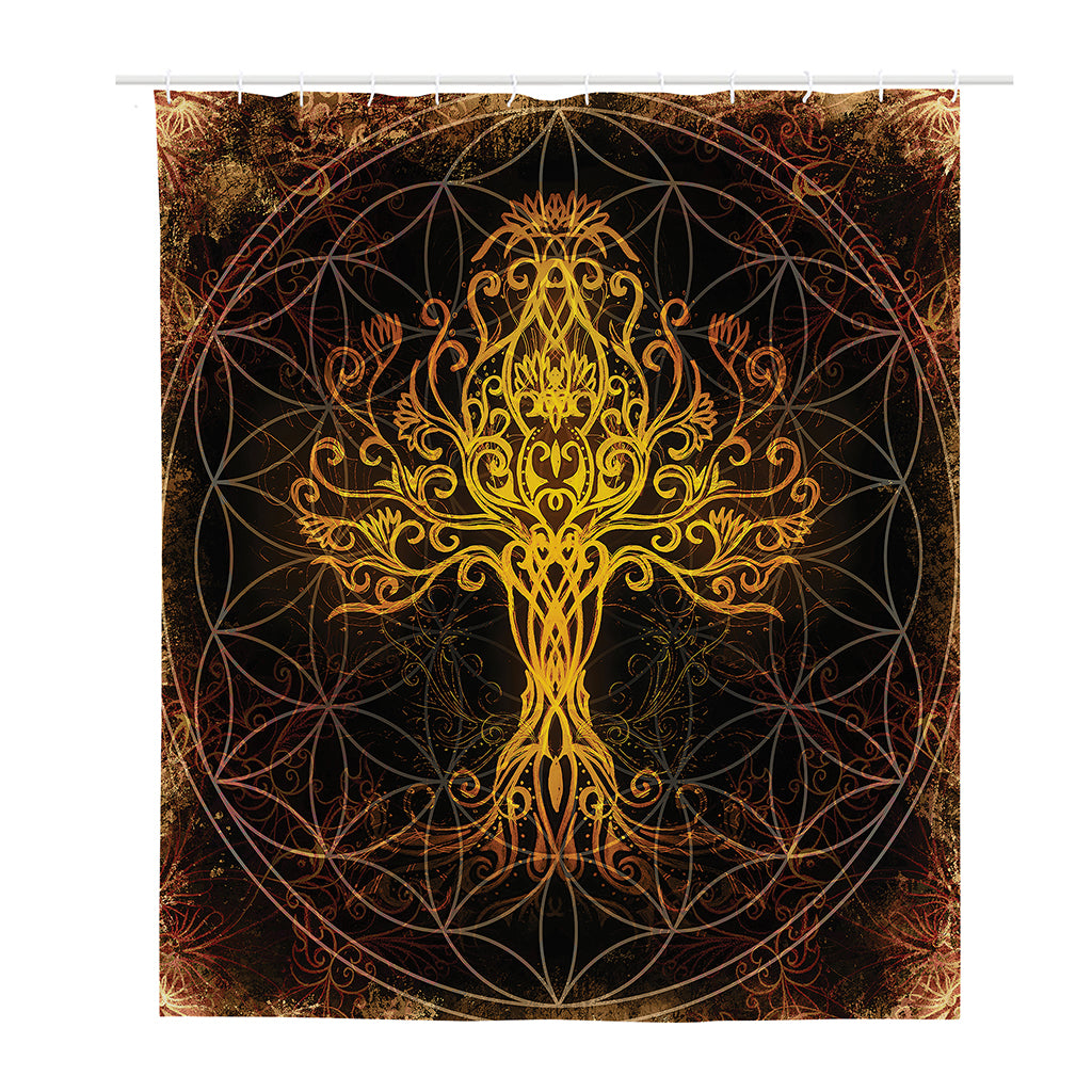 Yggdrasil Tree Of Life Print Polyester Shower Curtain