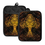 Yggdrasil Tree Of Life Print Pot Holders With Pocket