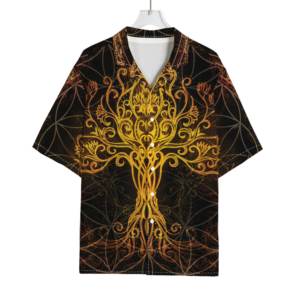 Yggdrasil Tree Of Life Print Rayon Hawaiian Shirt