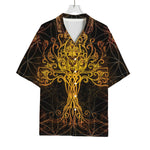 Yggdrasil Tree Of Life Print Rayon Hawaiian Shirt