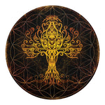 Yggdrasil Tree Of Life Print Round Blanket