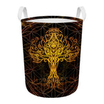 Yggdrasil Tree Of Life Print Round Laundry Basket