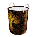 Yggdrasil Tree Of Life Print Round Laundry Basket
