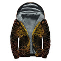 Yggdrasil Tree Of Life Print Sherpa Lined Zip Up Hoodie