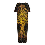 Yggdrasil Tree Of Life Print Short Sleeve Long Nightdress